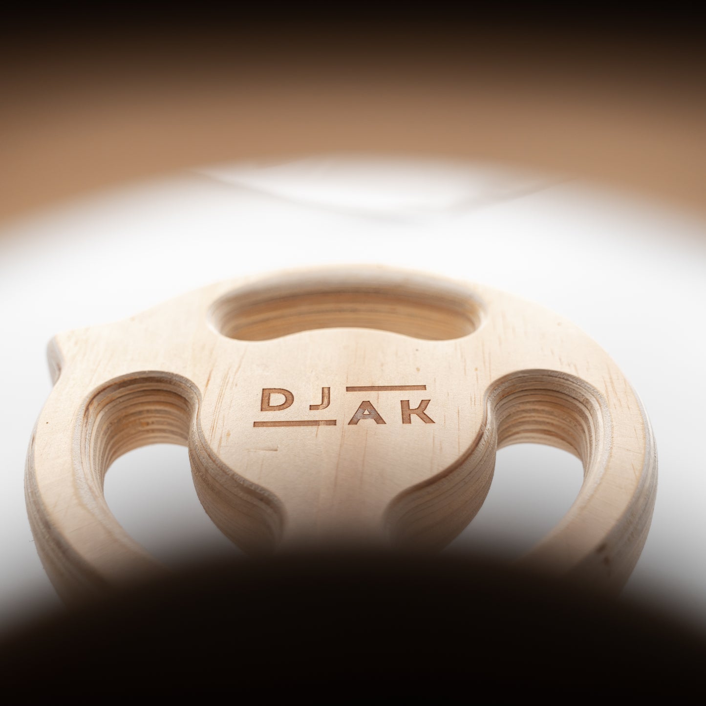 DJAK wooden dumbbell parallettes - top view showing ergonomic design