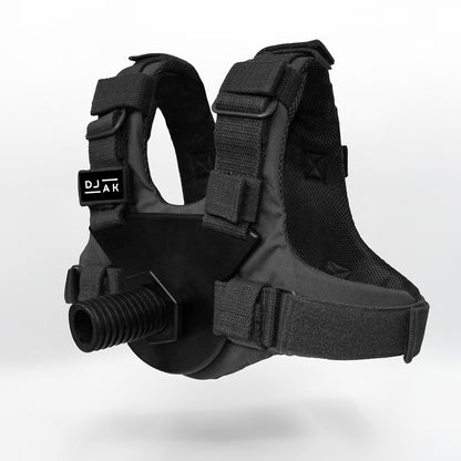 DJAK black weighted vest Olympic plate carrier - front view