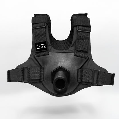 DJAK black weighted vest - side angle showing adjustable straps