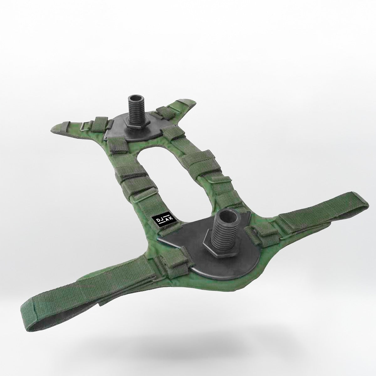 Army green Olympic plate carrier vest - close-up of construction