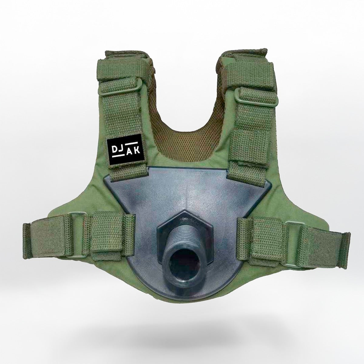 DJAK army green weighted vest - side angle showing adjustable straps